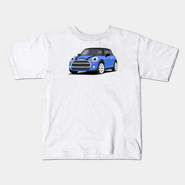 Car sport  mini retro blue Kids T-Shirt by creative.z